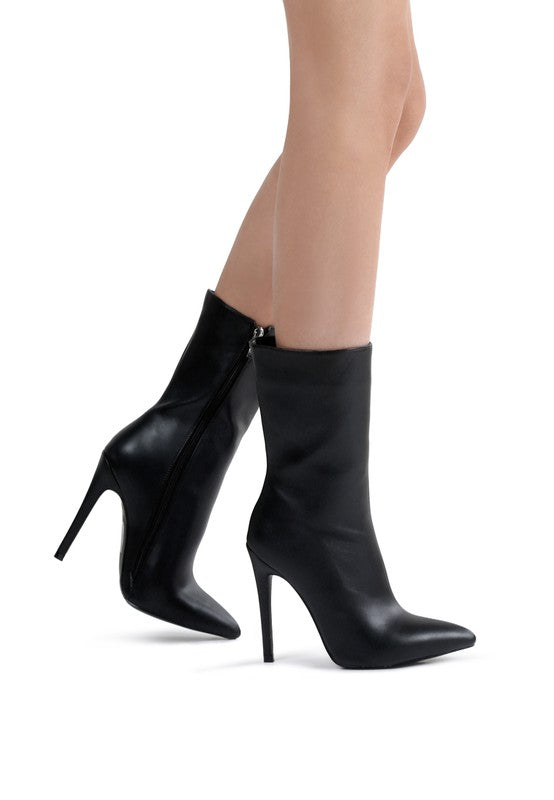 MICAH POINTED STILETTO HIGH ANKLE BOOTS - Tigbul's Variety Fashion Shop