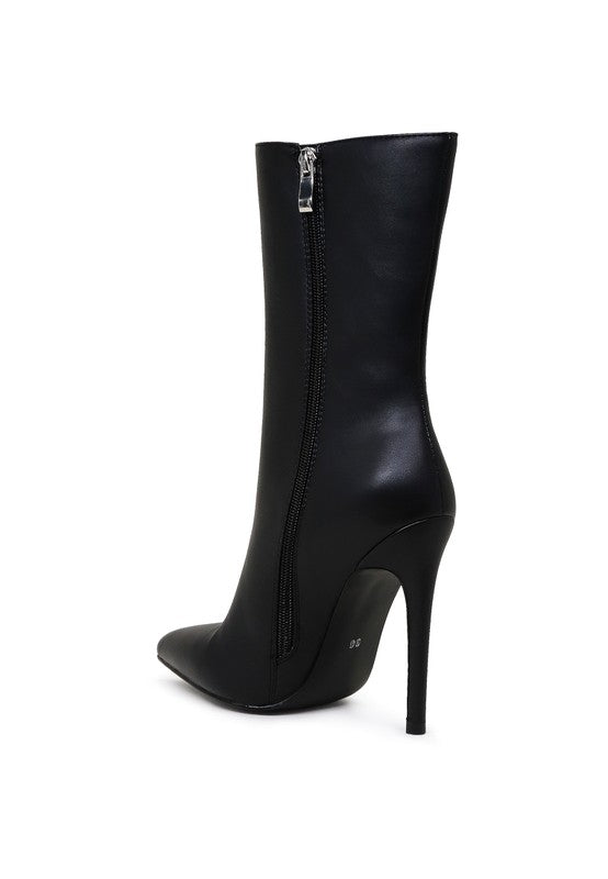 MICAH POINTED STILETTO HIGH ANKLE BOOTS - Tigbul's Variety Fashion Shop