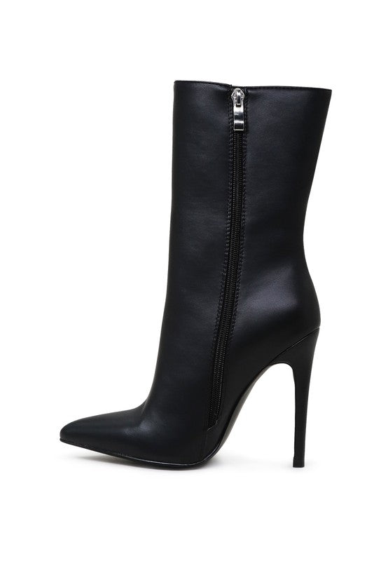 MICAH POINTED STILETTO HIGH ANKLE BOOTS - Tigbul's Variety Fashion Shop