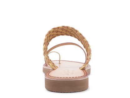 ISIDORA BRAIDED LEATHER FLAT SANDAL - Tigbul's Variety Fashion Shop