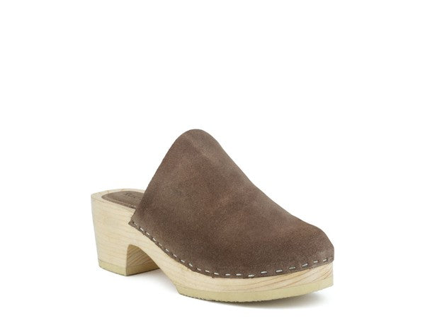 RAG & CO DARCIE TAUPE SUEDE CLOGS - Tigbuls Variety Fashion