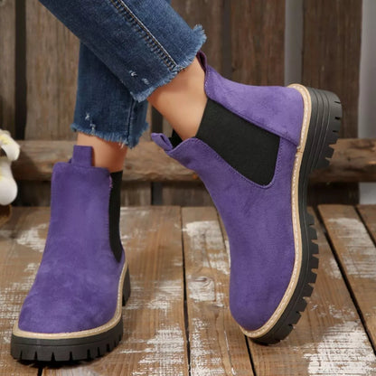 Round Toe Block Heels Boots - Tigbul's Variety Fashion Shop