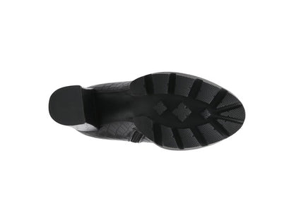 LONDON RAG BEATRIZ CROC PRINT BLOCK HEEL BOOTS - Tigbul's Variety Fashion Shop