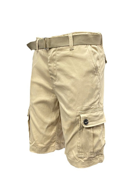 Weiv Mens Belted Cargo Shorts with Belt - Tigbuls Variety Fashion