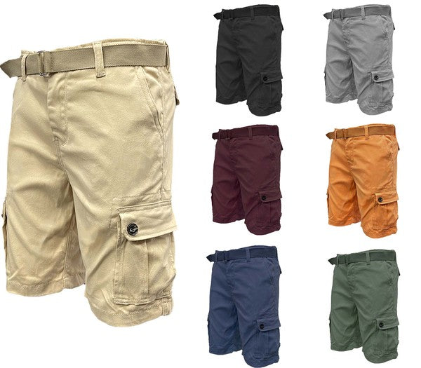 Weiv Mens Belted Cargo Shorts with Belt - Tigbuls Variety Fashion