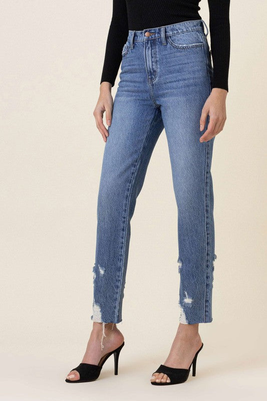 High Waisted Straight Leg Jean - Tigbuls Variety Fashion