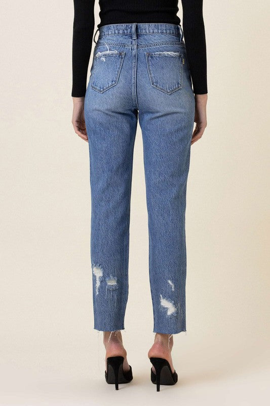 High Waisted Straight Leg Jean - Tigbuls Variety Fashion