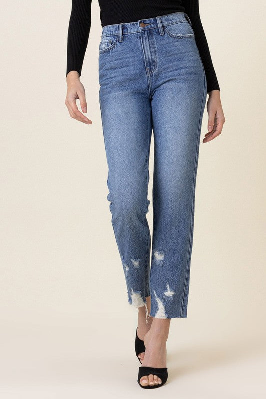 High Waisted Straight Leg Jean - Tigbuls Variety Fashion