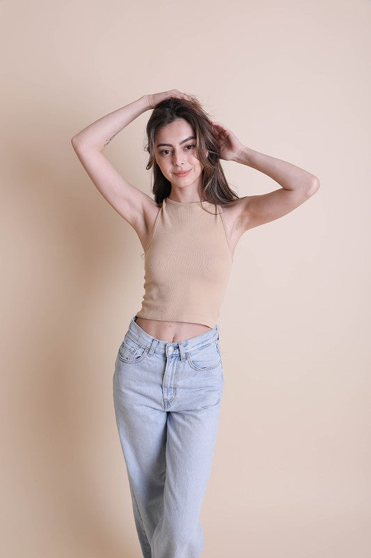 High Neck Racerback Brami Top - Tigbul's Variety Fashion Shop