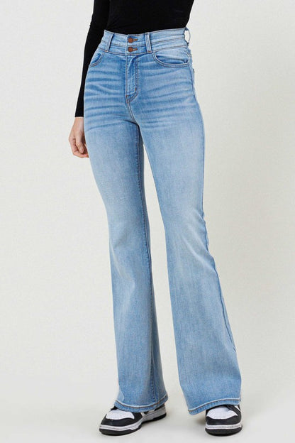 High-Waisted Flared Long Jeans - Tigbuls Variety Fashion