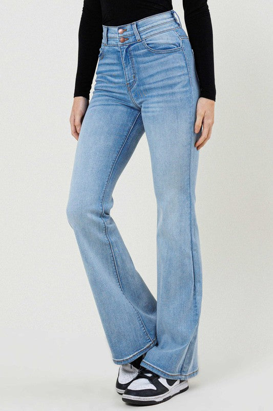 High-Waisted Flared Long Jeans - Tigbuls Variety Fashion