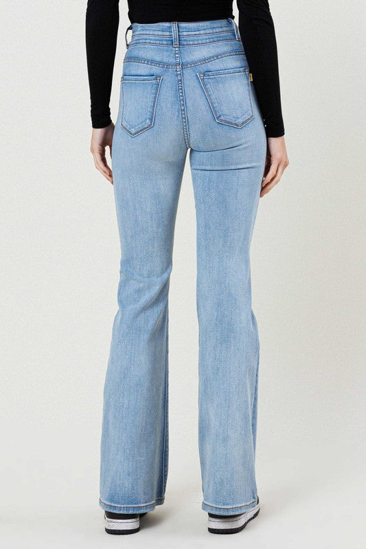 High-Waisted Flared Long Jeans - Tigbuls Variety Fashion