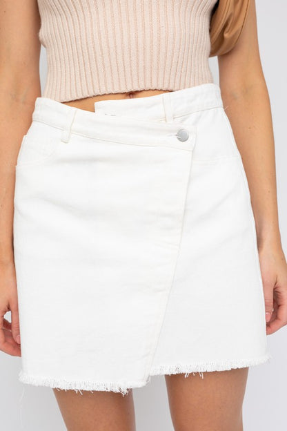 White Denim Mini Skirt - Tigbuls Variety Fashion