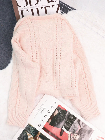 Cable Knit Button-Up Cardigan - Tigbul's Variety Fashion Shop