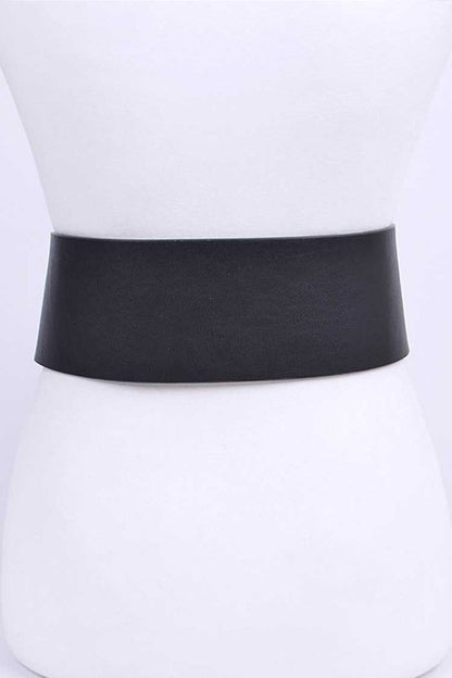 Plus Size Engraved Buckle Oversize Statement Belt - Tigbul's Variety Fashion Shop