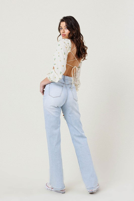 Distressed Wide Leg Jeans - Tigbuls Variety Fashion