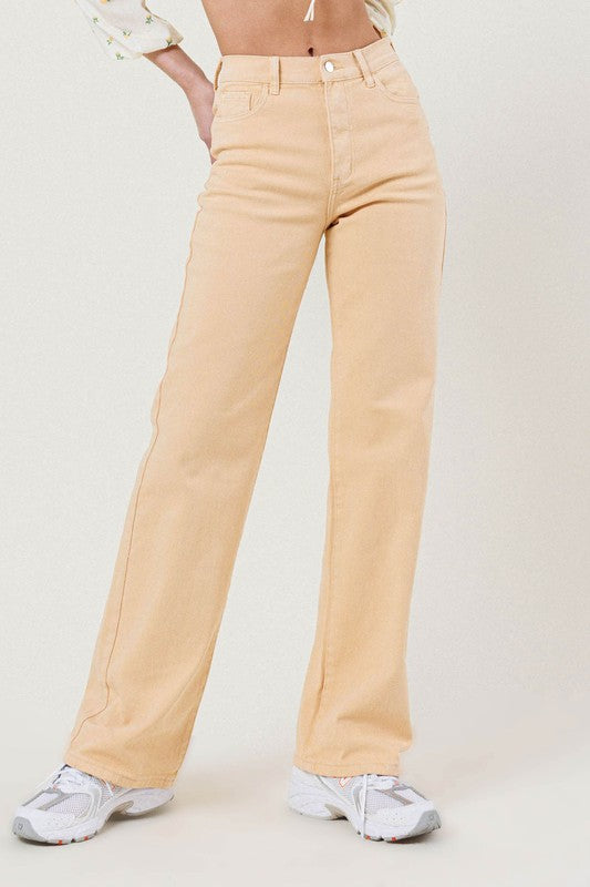 High Waisted Wide Cut Straight Leg Jeans - Tigbuls Variety Fashion