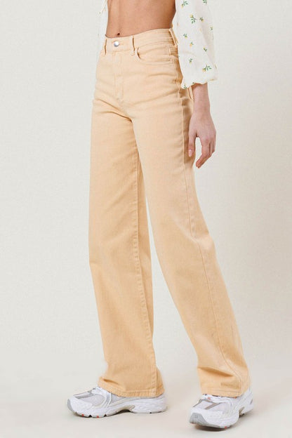 High Waisted Wide Cut Straight Leg Jeans - Tigbuls Variety Fashion