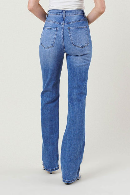 High Rise Distressed Straight Leg Jeans - Tigbuls Variety Fashion