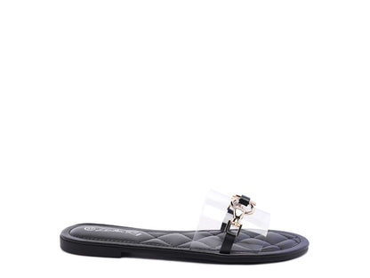 SCOTH Clear Buckled Quilted Slides - Tigbuls Variety Fashion