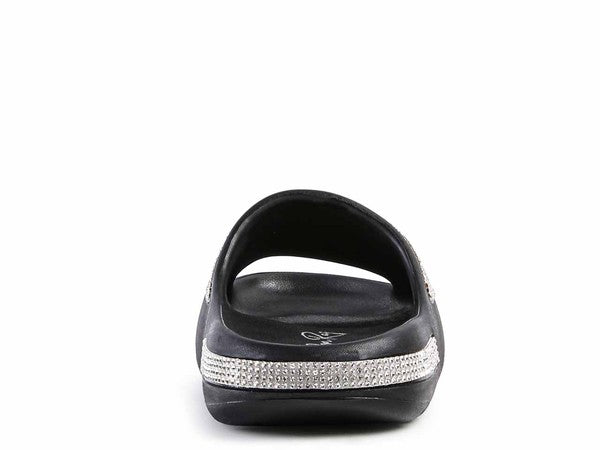 DUMBA Diamante Pool Sliders - Tigbul's Variety Fashion Shop