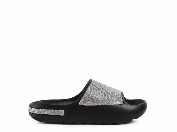DUMBA Diamante Pool Sliders - Tigbul's Variety Fashion Shop