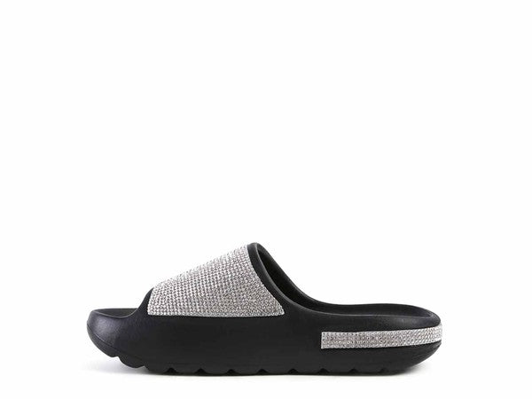 DUMBA Diamante Pool Sliders - Tigbul's Variety Fashion Shop