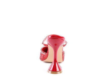 IRIS Glitter Spool Heel Sandal - Tigbul's Variety Fashion Shop
