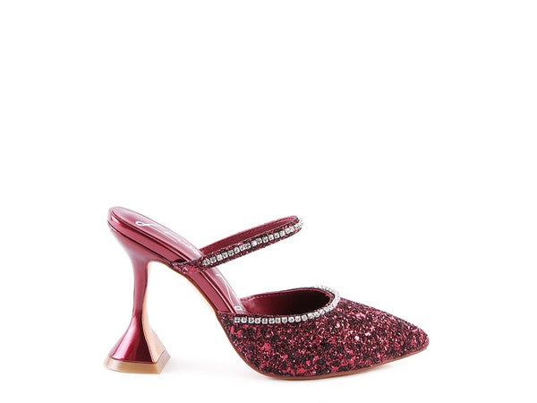 IRIS Glitter Spool Heel Sandal - Tigbul's Variety Fashion Shop