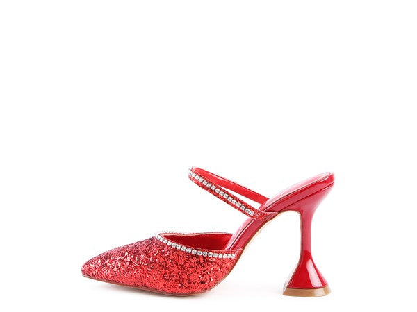 IRIS Glitter Spool Heel Sandal - Tigbul's Variety Fashion Shop
