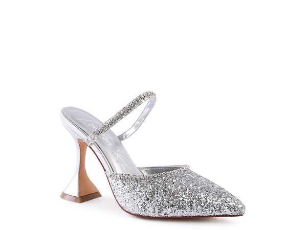 IRIS Glitter Spool Heel Sandal - Tigbul's Variety Fashion Shop