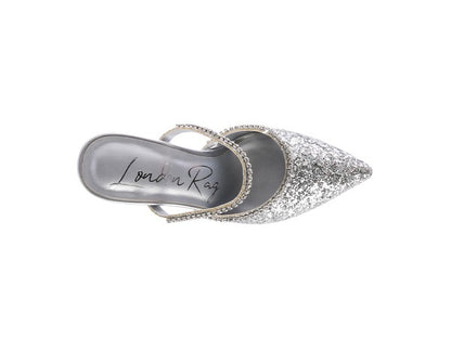 IRIS Glitter Spool Heel Sandal - Tigbul's Variety Fashion Shop