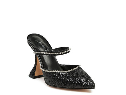 IRIS Glitter Spool Heel Sandal - Tigbul's Variety Fashion Shop