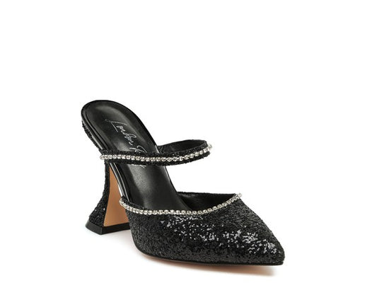 IRIS Glitter Spool Heel Sandal - Tigbul's Variety Fashion Shop