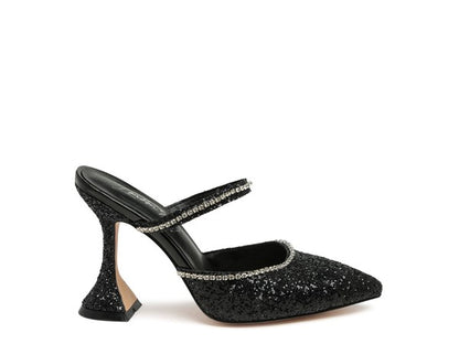 IRIS Glitter Spool Heel Sandal - Tigbul's Variety Fashion Shop