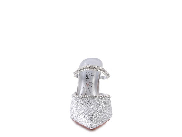 IRIS Glitter Spool Heel Sandal - Tigbul's Variety Fashion Shop