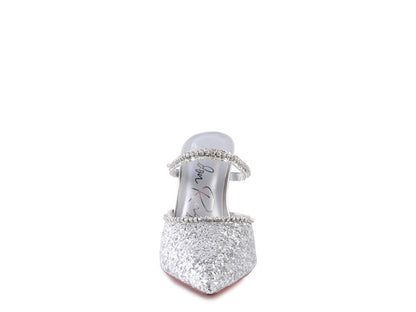 IRIS Glitter Spool Heel Sandal - Tigbul's Variety Fashion Shop