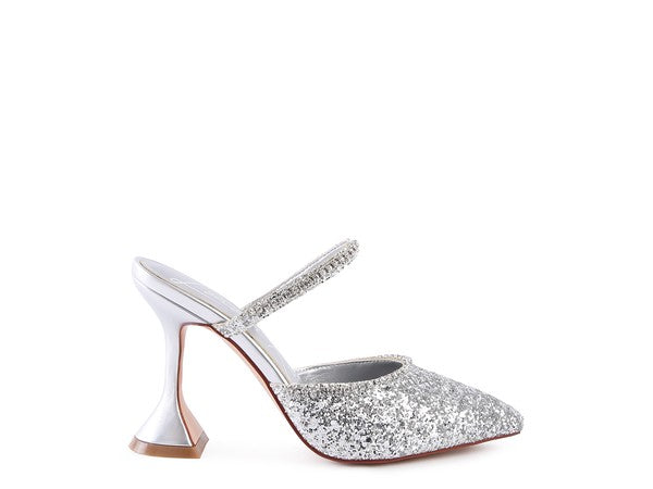 IRIS Glitter Spool Heel Sandal - Tigbul's Variety Fashion Shop