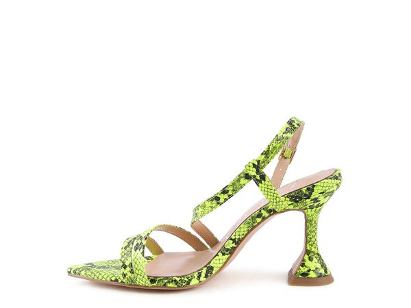 CHERRY TART Snake Print Spool Heel Sandals - Tigbuls Variety Fashion