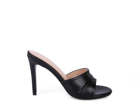 3RD DIVORCE Pleated Strap High Heeled Sandal - Tigbul's Variety Fashion Shop