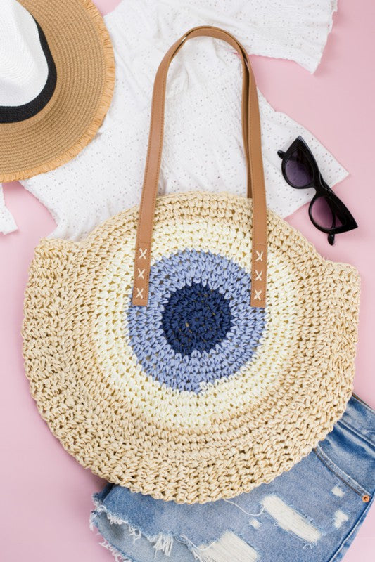 Straw Circle Tote - Tigbul's Variety Fashion Shop