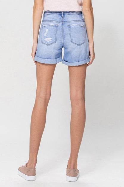 Distressed Boyfriend Shorts W/Cuffs - Tigbuls Variety Fashion