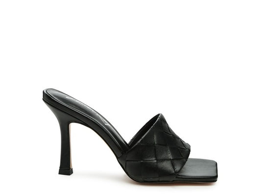 Carmen High Heeled Woven Square Toe Sandal - Tigbul's Variety Fashion Shop