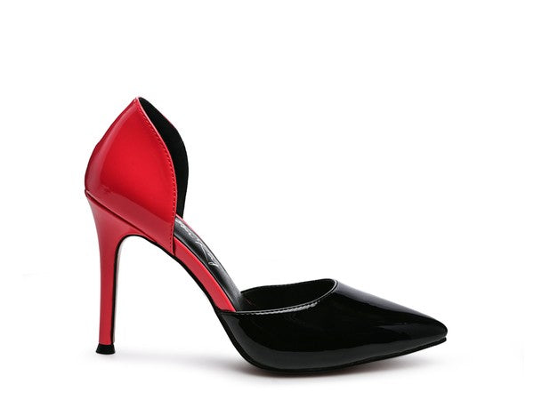 Candy Cane Patent Pu Slip On Stiletto Heels - Tigbul's Variety Fashion Shop