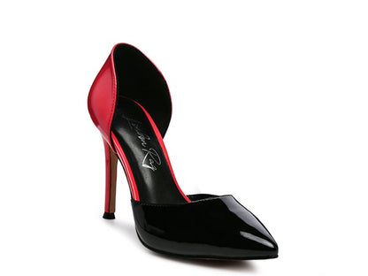 Candy Cane Patent Pu Slip On Stiletto Heels - Tigbul's Variety Fashion Shop