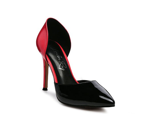 Candy Cane Patent Pu Slip On Stiletto Heels - Tigbul's Variety Fashion Shop