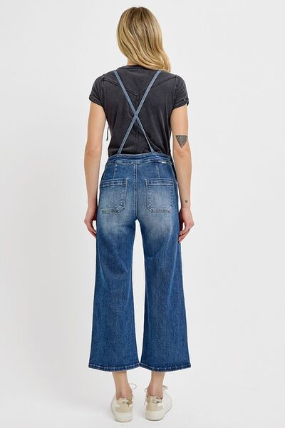 Knotted Strap Denim Overalls with Pockets Plus Size - Tigbul's Variety Fashion Shop