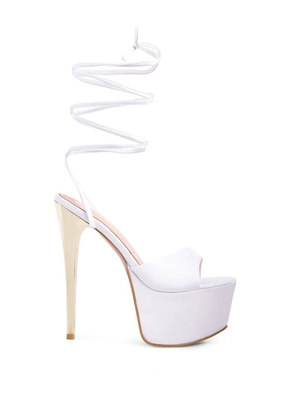 PASSION DRAMATIC PLATFORM LACE-UP HEEL SANDALS - Tigbul's Variety Fashion Shop