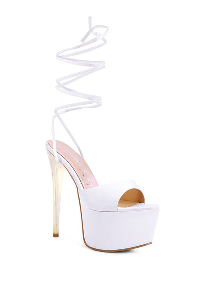 PASSION DRAMATIC PLATFORM LACE-UP HEEL SANDALS - Tigbul's Variety Fashion Shop