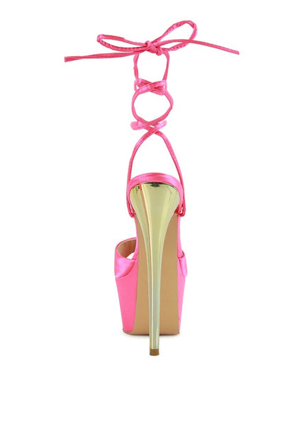 PASSION DRAMATIC PLATFORM LACE-UP HEEL SANDALS - Tigbul's Variety Fashion Shop